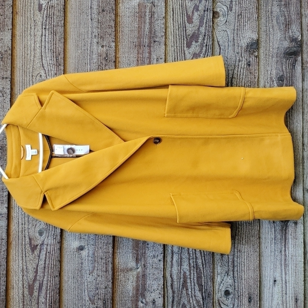 Topshop Golden One button Coat 12 NWT Oversized